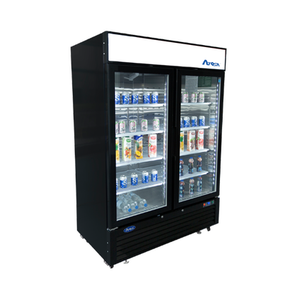 Atosa MCF8733GR — Black Cabinet Two (2) Glass Door Merchandiser Cooler
