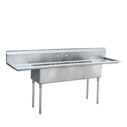 Atosa MRSB-3-D — 24″ Bakery Sheet Pan Sink with Left and Right Drain Boards