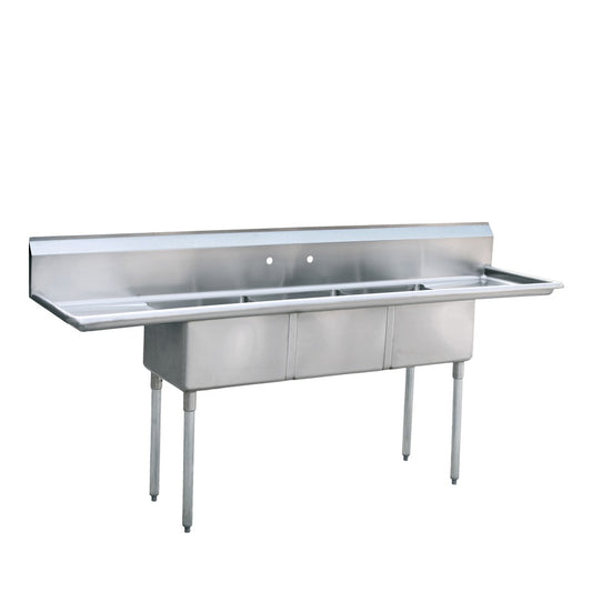 Atosa MRSB-3-D — 24″ Bakery Sheet Pan Sink with Left and Right Drain Boards