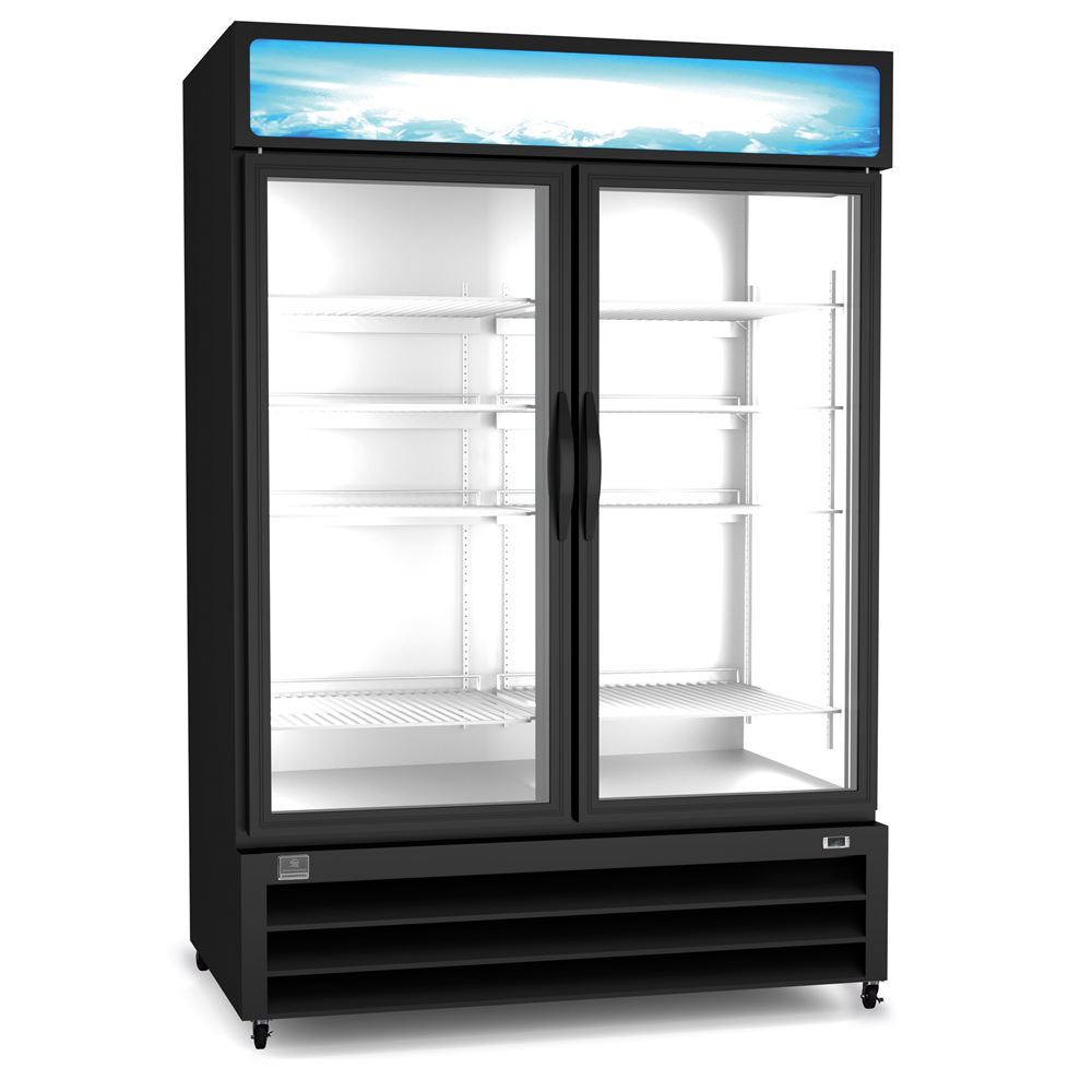 Kelvinator Refrigeration Equipment 2-Hinged Glass Door Full Height Merchandiser Refrigerator 54" Long