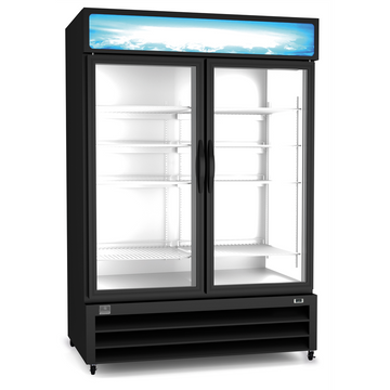 Kelvinator Refrigeration Equipment 2-Hinged Glass Door Full Height Merchandiser Refrigerator 54" Long