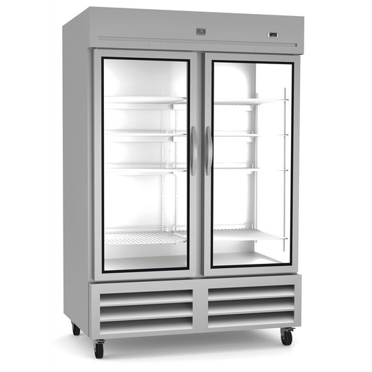 Kelvinator Refrigeration Equipment 2-Glass Door Full Height Refrigerator 54" Long