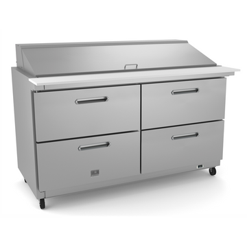 Kelvinator Refrigeration Equipment 4-Drawer Mega Top Prep Table 61" Long 24-1/6 Pan