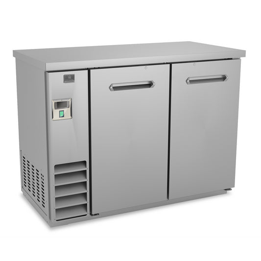Kelvinator Refrigeration Equipment 2-Solid Door Back Bar Cooler Stainless Steel 49" Long