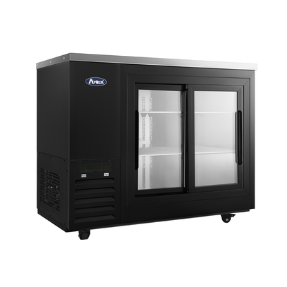 Atosa SBB48SGGRAUS2 &#8211; 48″ Black Shallow Depth Back Bar Cooler with Sliding Glass Doors