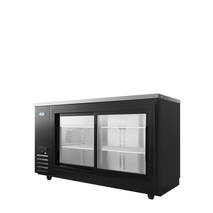 Atosa SBB69SGGRAUS2 &#8211; 69″ Black Shallow Depth Back Bar Cooler with Sliding Glass Doors