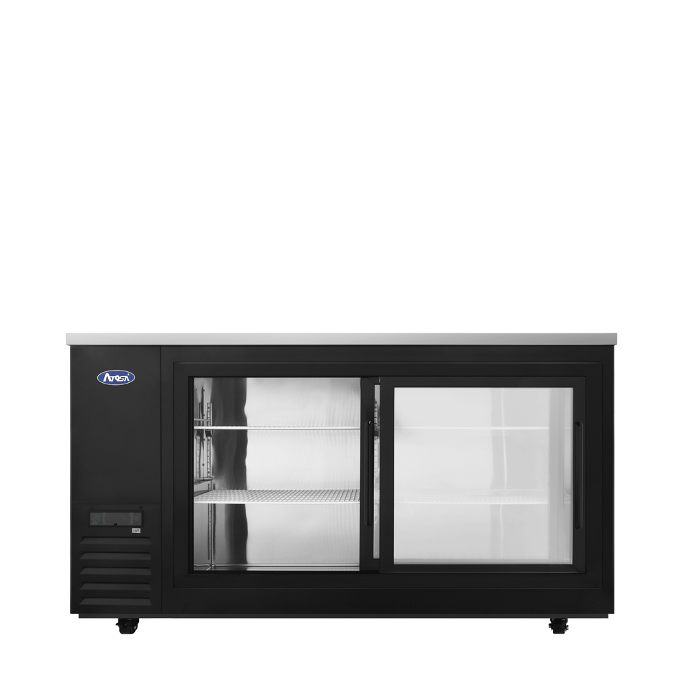 Atosa SBB69SGGRAUS2 &#8211; 69″ Black Shallow Depth Back Bar Cooler with Sliding Glass Doors