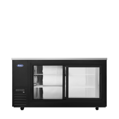 Atosa SBB69SGGRAUS2 &#8211; 69″ Black Shallow Depth Back Bar Cooler with Sliding Glass Doors