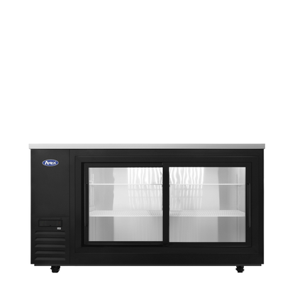 Atosa SBB69SGGRAUS2 &#8211; 69″ Black Shallow Depth Back Bar Cooler with Sliding Glass Doors