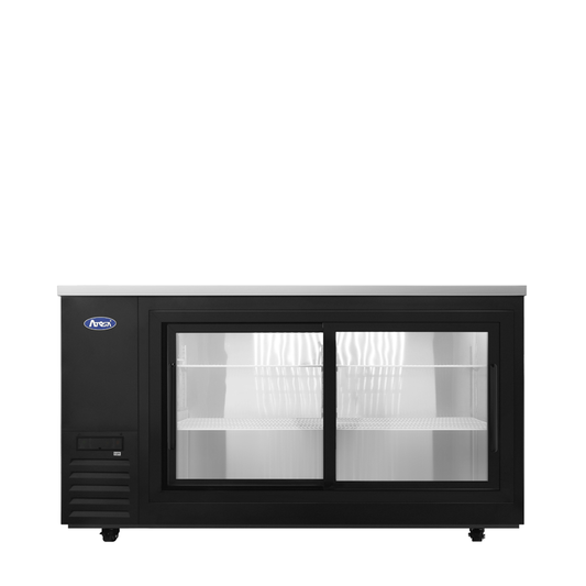 Atosa SBB69SGGRAUS2 &#8211; 69″ Black Shallow Depth Back Bar Cooler with Sliding Glass Doors