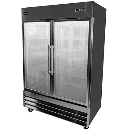 Saba Corpusa ST-47RG Glass Door Reach-In Refrigerator, 47 Cu. Ft. Stainless Steel (2-Door)