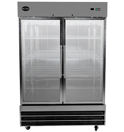 Saba Corpusa ST-47RG Glass Door Reach-In Refrigerator, 47 Cu. Ft. Stainless Steel (2-Door)