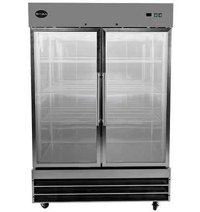 Saba Corpusa ST-47RG Glass Door Reach-In Refrigerator, 47 Cu. Ft. Stainless Steel (2-Door)