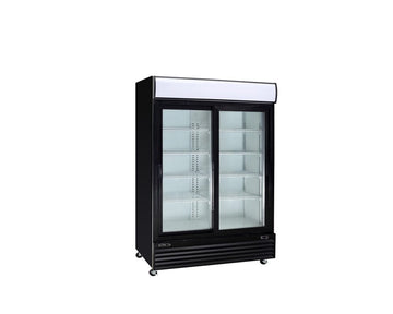 Kool-It KGM-50 Commercial Glass Door Refrigerator – Black Powder Coated Steel, LED Lighting, Auto Defrost, Digital Thermostat