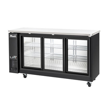 Migali 72" Sliding Glass Door Back Bar Refrigerator C-BB72SG-HC