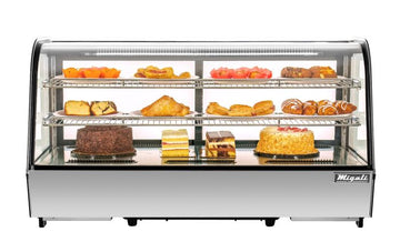 Migali 48” Wide Counter-Top Straight Glass Display Case Refrigerator