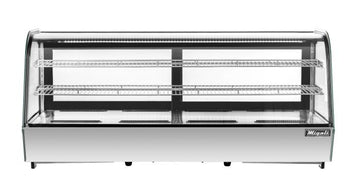 Migali 60” Wide Counter-Top Straight Glass Display Case Refrigerator
