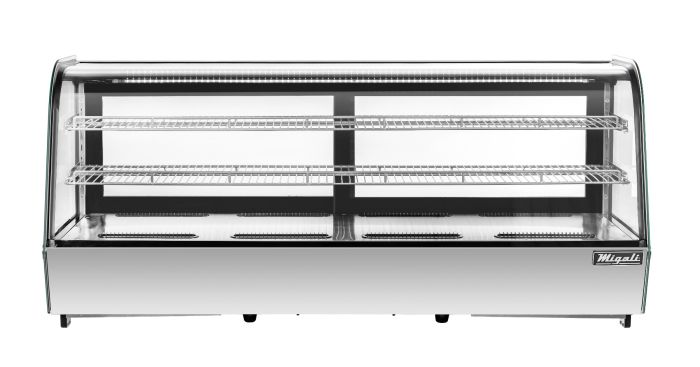 Migali 60” Wide Counter-Top Straight Glass Display Case Refrigerator
