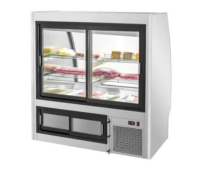 Migali C-DC-4 - Competitor Series 4 Foot Interchangeable Refrigerated Meat/Fish/Deli Display Case, Curved Glass Front - 22.5 Cu/Ft
