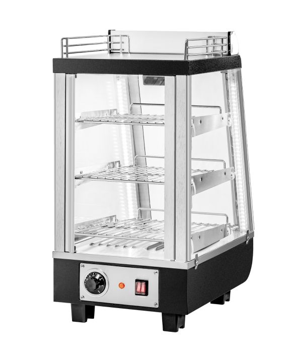 Migali 14" Wide Heated Counter-top Display Case, Straight Glass, Front & Rear Sliding Doors