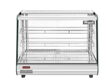 Migali 34" Wide Heated Counter-top Display Case, Straight Glass, Rear Sliding Doors