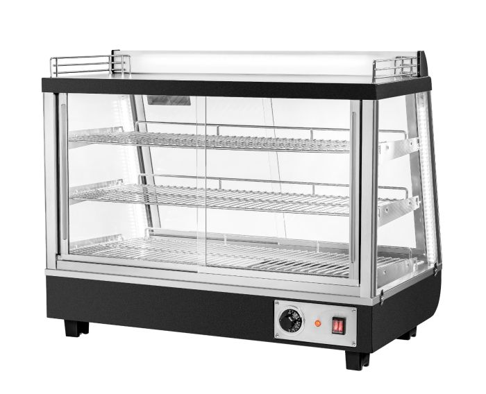 Migali 36" Wide Heated Counter-top Display Case, Straight Glass, Front & Rear Sliding Doors