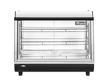 Migali 36" Wide Heated Counter-top Display Case, Straight Glass, Front & Rear Sliding Doors