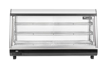 Migali 48" Wide Heated Counter-top Display Case, Straight Glass, Front & Rear Sliding Doors