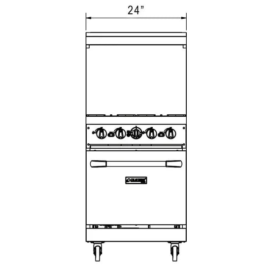 Dukers DCR24-4B 24" Gas Range with Four (4) Open Burners