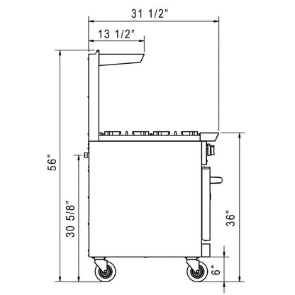 Dukers DCR24-4B 24" Gas Range with Four (4) Open Burners