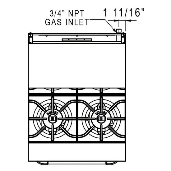 Dukers DCR24-4B 24" Gas Range with Four (4) Open Burners