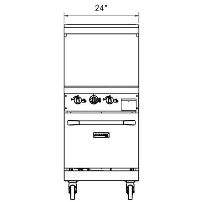 Dukers DCR24-GM 24" Gas Range with 24" Griddle