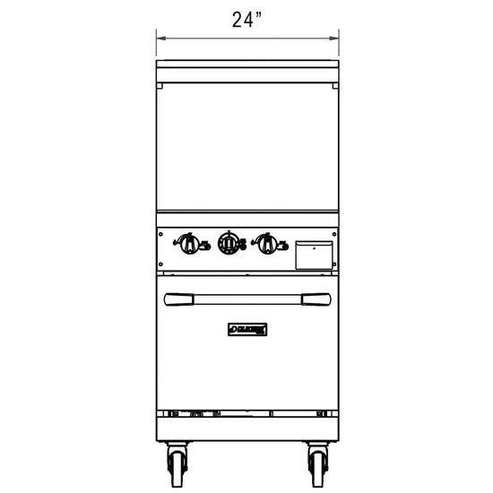 Dukers DCR24-GM 24" Gas Range with 24" Griddle