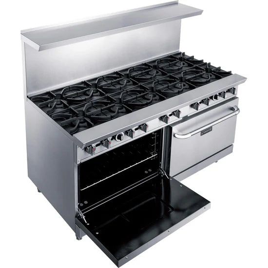 Dukers DCR60-10B 60" Gas Range with Ten (10) Open Burners