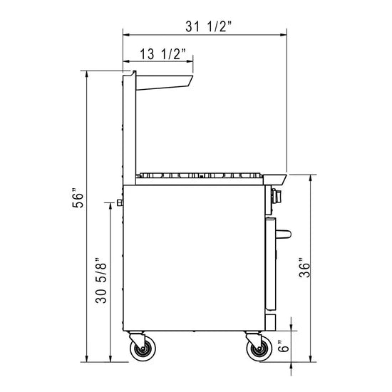 Dukers DCR60-4B36GM 60" Gas Range with Four (4) Open Burners & 36" Griddle