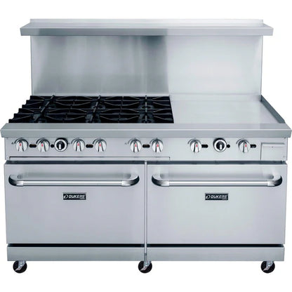 Dukers DCR60-6B24GM 60" Gas Range with Six (6) Open Burners & 24" Griddle