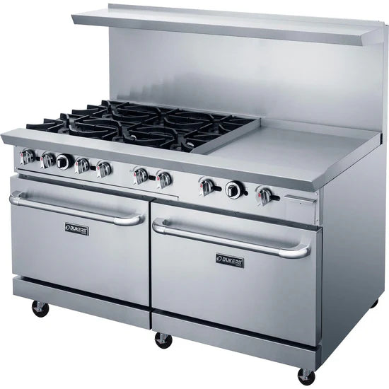 Dukers DCR60-6B24GM 60" Gas Range with Six (6) Open Burners & 24" Griddle