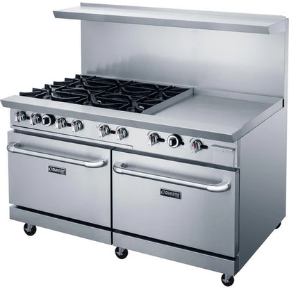 Dukers DCR60-6B24GM 60" Gas Range with Six (6) Open Burners & 24" Griddle