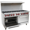 Saba Corpusa GR-60 Heavy-Duty Gas Range with Oven, 10 Burners, 362,000 BTU Commercial Cooktop