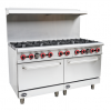 Saba Corpusa GR-60 Heavy-Duty Gas Range with Oven, 10 Burners, 362,000 BTU Commercial Cooktop