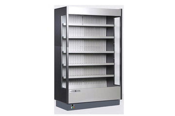 Hydra-Kool KGH-OF-60-S Grab-N-Go Open Merchandiser – 60-5/8"W, 4 Adjustable Shelves, LED Lighting, Pull-Down Night Curtain