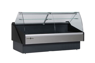 Hydra-Kool KPM-CG-100-S Display Case for Packaged Products – 101-1/8"W, Curved Tempered Glass, LED Lighting, Self-Contained Refrigeration
