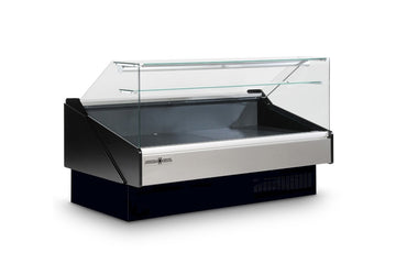 Hydra-Kool KPM-FG-100-S Display Case for Packaged Products – 100"W, Flat Tempered Glass, LED Lighting, Self-Contained Refrigeration