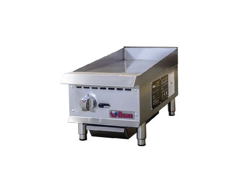 IKON IMG-12 Manual Control Griddle – 12” Width, 30,000 BTU, Stainless Steel, NG/LP Gas