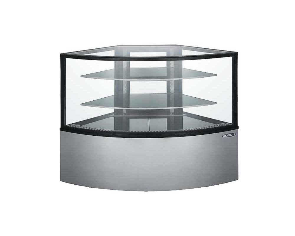 Kool-It KBF-60C Corner Refrigerated Display Case – LED Lighting, Digital Thermostat, R-290 Refrigerant
