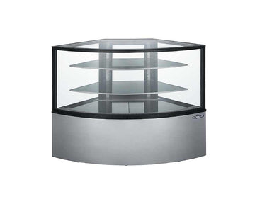 Kool-It KBF-60C Corner Refrigerated Display Case – LED Lighting, Digital Thermostat, R-290 Refrigerant