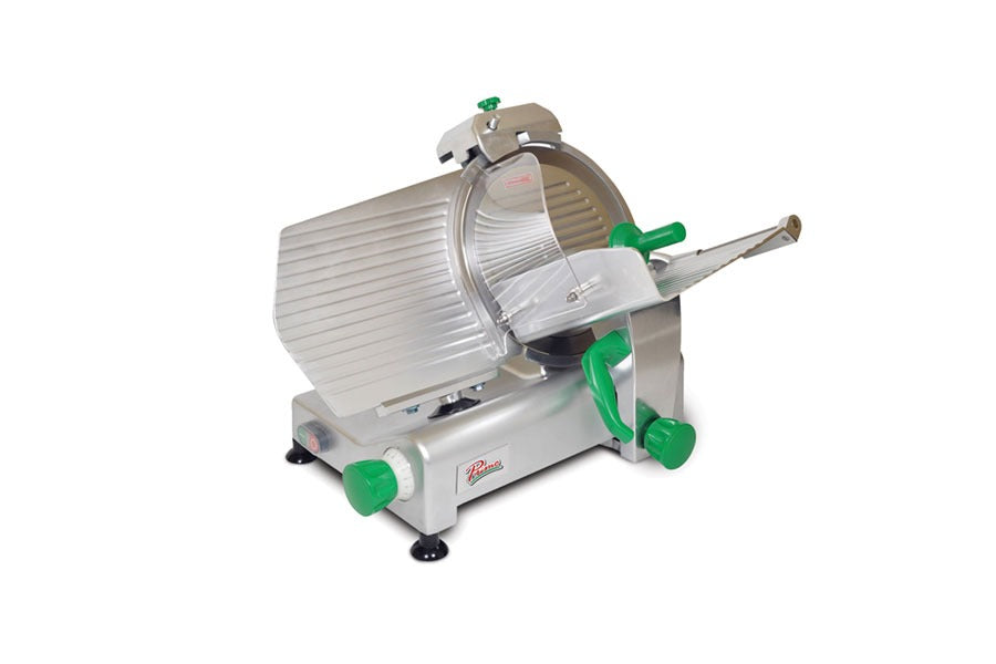 Primo PS-12 Meat Slicer, 12" Blade, Adjustable Slicing, Compact Belt-Driven