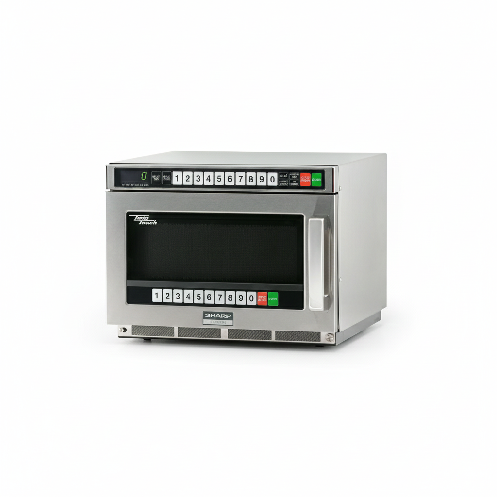 Sharp RCD1200M Twin Touch Heavy-Duty Commercial Microwave – 1200W, 0.75 Cu. Ft., 100 Memories