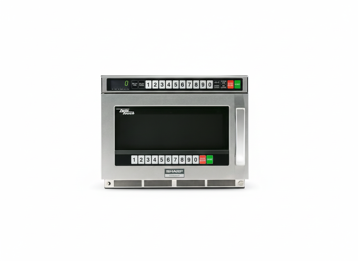 Sharp RCD2200M Twin Touch Heavy-Duty Commercial Microwave – 2200W, 0.75 Cu. Ft., 100 Memories, Stainless Steel