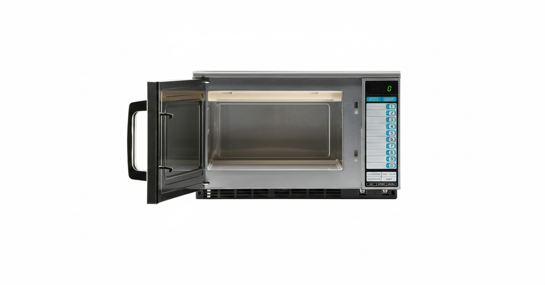 Sharp R22GTF Heavy-Duty Commercial Microwave – 1200W, 0.7 Cu. Ft., 20 Memories, Stainless Steel